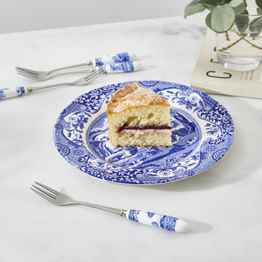 Blue Italian Set of 6 Pastry Forks